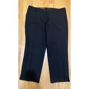 Hilary Radley Women's Black Crop Pants Slim Leg Sits At the Waist Size 14 /24"In